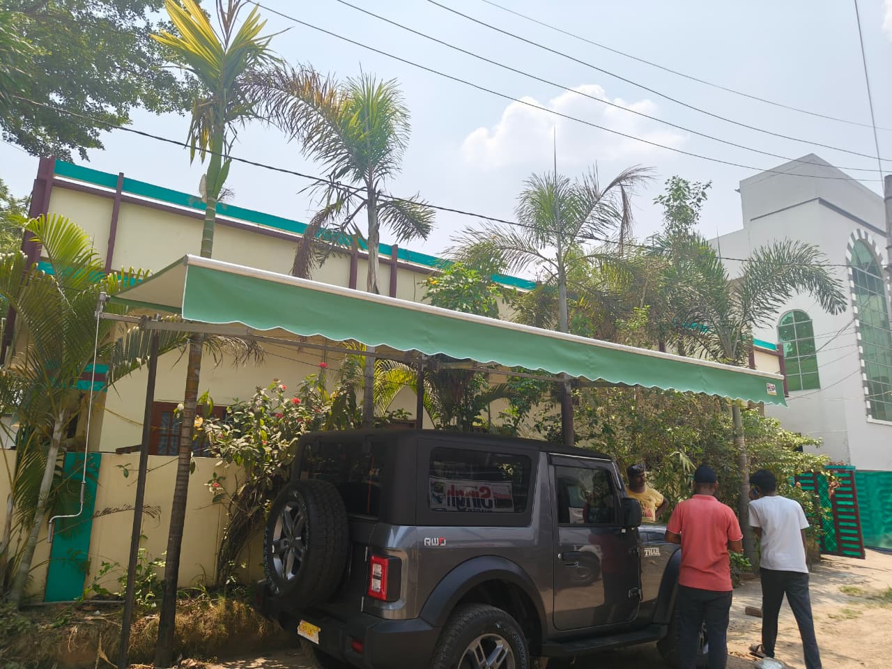 Villa awning installation